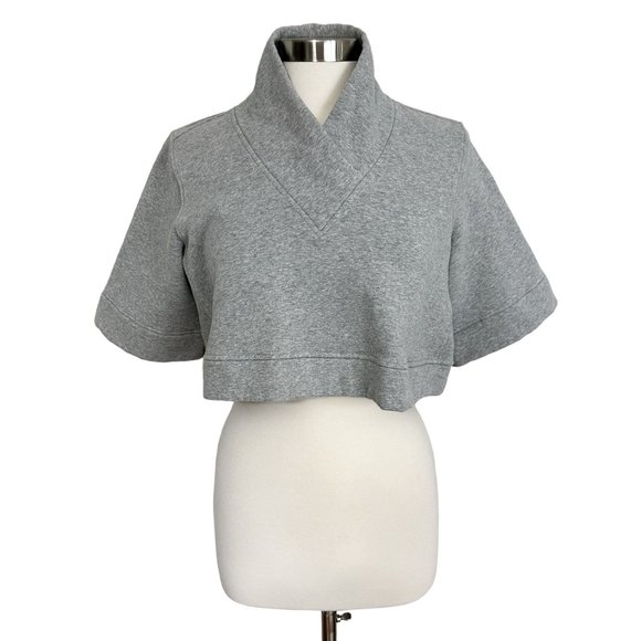 Lululemon SMALL Gray Know Your Angles Crop V-Neck Pullover Fleece Poncho - Picture 4 of 12